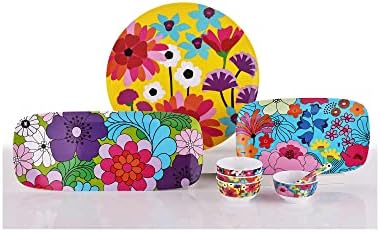 19" Rectangular Platter - Melamine Platters and Serving Ware - Plate, Dish, Serving, Collection - Garden Floral, alternate