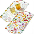19''x11.6'' Serving Tray with Handle, Extra Large Melamine Serving Platters for Cookie, Cupcakes, Desserts