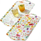 19''x11.6'' Serving Tray with Handle, Extra Large Melamine Serving Platters for Cookie, Cupcakes, Desserts