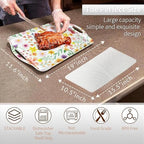19''x11.6'' Serving Tray with Handle, Extra Large Melamine Serving Platters for Cookie, Cupcakes, Desserts, alternate view 3