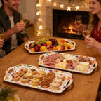 19''x11.6'' Serving Tray with Handle, Extra Large Melamine Serving Platters for Cookie, Cupcakes, Desserts, alternate view 4