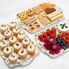 19''x11.6'' Serving Tray with Handle, Extra Large Melamine Serving Platters for Cookie, Cupcakes, Desserts, alternate view 5