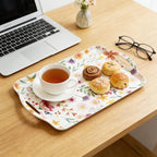19''x11.6'' Serving Tray with Handle, Extra Large Melamine Serving Platters for Cookie, Cupcakes, Desserts, alternate view 6