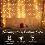 195 LED Curtain Tapestry Lights, 6.5 x 5 ft Backdrop String Lights, 1 Pack in 6.5 x 5 ft, alternate view 2