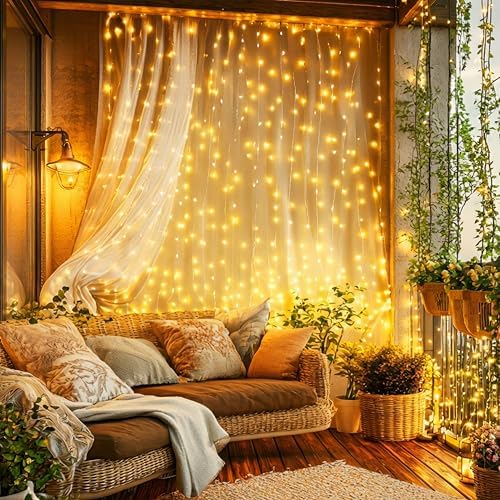 195 LED Curtain Tapestry Lights, 6.5 x 5 ft Backdrop String Lights, 1 Pack in 6.5 x 5 ft, alternate view 6