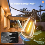 196(49FT*4) Outdoor String Lights with APP LED Edison Waterproof, alternate view 4
