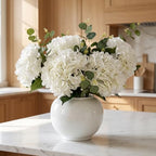 196-Petal Artificial Hydrangea Flowers & 9-Branch Eucalyptus Arrangement, alternate view 5