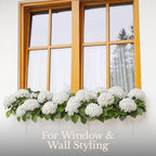 196-Petal Real Touch White Hydrangea Artificial Flowers, 4PCS, 21" Stems in 4 Ivory, alternate view 6