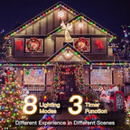 198FT 600LED Outdoor Christmas Lights with Remote, 8 Modes Multicolor in Multicolor, alternate view 4