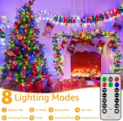 198FT 600LED Outdoor Christmas Lights with Remote, 8 Modes Multicolor in Multicolor, alternate view 5