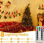 198FT 600LED Outdoor Christmas Lights with Remote, 8 Modes Warm White in Warm White, alternate view 5