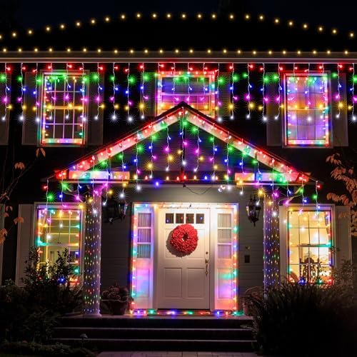 19FT Christmas Icicle Lights Outdoor Connectable Multicolor, alternate view 6