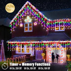 19FT Christmas Icicle Lights Outdoor Connectable Multicolor, alternate view 7