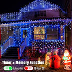 19FT Christmas Icicle Lights Outdoor Connectable White & Blue, alternate view 4