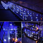 19FT Christmas Icicle Lights Outdoor Connectable White & Blue, alternate view 6