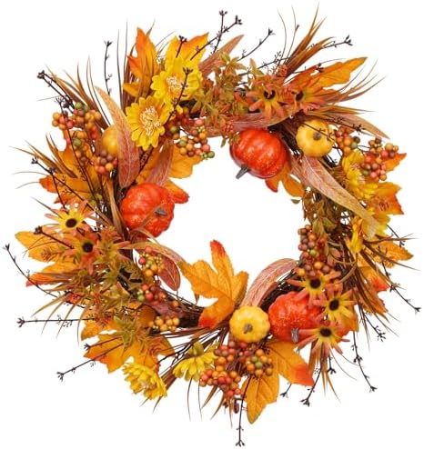 19In Fall Wreaths Front Door Decor for Home Autumn Thanksgiving