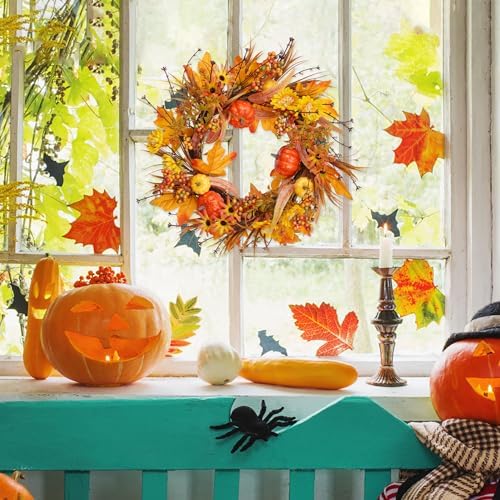 19In Fall Wreaths Front Door Decor for Home Autumn Thanksgiving, alternate view 6