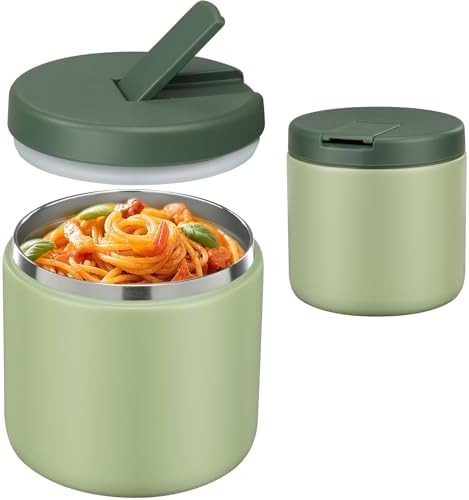 19oz Insulated Vacuum Food Jar with Buckle Lid Wide Mouth Soup Thermo for Hot Food Kids Leakproof Stainless