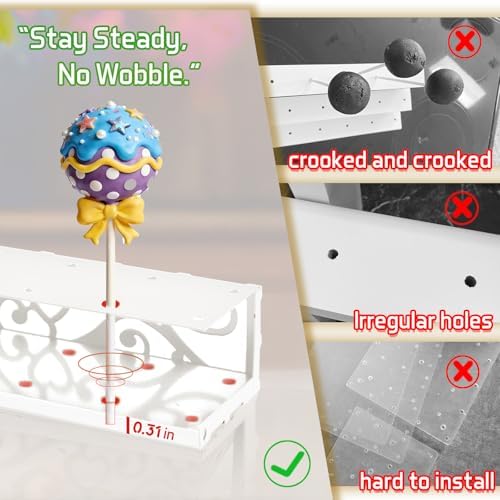 1Pack Metal Cake Pop Stand Display for Dessert Table,12 Holes Lollipop Holder Stand for Drying, Wedding, Shower, alternate