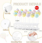 1Pack Metal Cake Pop Stand Display for Dessert Table,12 Holes Lollipop Holder Stand for Drying, Wedding, Shower, alternate