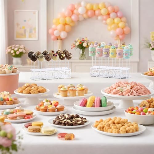 1Pack Metal Cake Pop Stand Display for Dessert Table,12 Holes Lollipop Holder Stand for Drying, Wedding, Shower, alternate