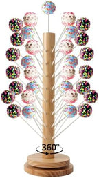 1PACK Wooden Cake Pop Stand, Turntable Lollipop Holder Stand in Wooden 1 Pack