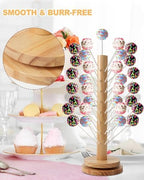 1PACK Wooden Cake Pop Stand, Turntable Lollipop Holder Stand in Wooden 1 Pack, alternate view 4