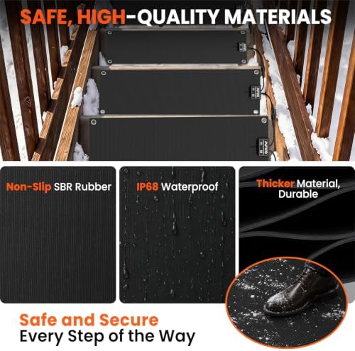 1Pc 10x30in Snow Melting Mat Outdoor, Heated Stair Mats (No Power Cord), alternate view 6