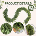1Pcs 6FT Real Touch Norfolk Pine Garland for Christmas Decorations Indoor, alternate view 2