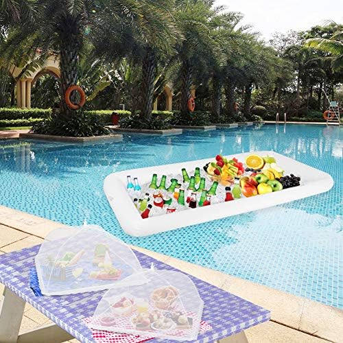 1PCS Inflatable Serving Bars and 3PCS Mesh Food Umbrella Covers Tent for Outdoor, Keep Salads Beverages Ice Cold, alternate