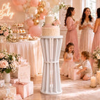 1Pcs PVC Cake Stand for Party Cake Cylinder Stand 32.7IN in white, alternate view 3