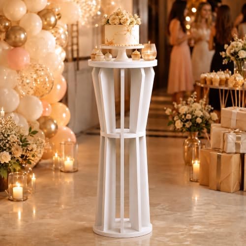 1Pcs PVC Cake Stand for Party Cake Cylinder Stand 32.7IN in white, alternate view 4