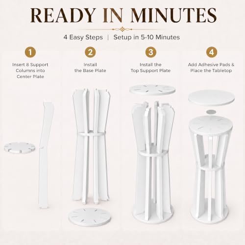 1Pcs PVC Cake Stand for Party Cake Cylinder Stand 32.7IN in white, alternate view 7