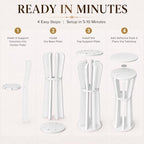 1Pcs PVC Cake Stand for Party Cake Cylinder Stand 32.7IN in white, alternate view 7