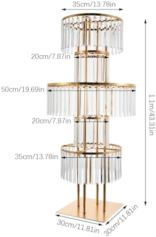 1Pcs Wedding Gold Vases Centerpieces, Crystal Vases for Centerpieces, 5 Tier Chandelier Centerpiece Crystal, alternate view 2