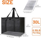 1PK Insulated Grocery Bags with Reinforced Baseboard, X-Large, Black in Black, alternate view 2