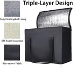 1PK Insulated Grocery Bags with Reinforced Baseboard, X-Large, Black in Black, alternate view 7