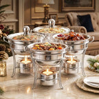 1QT Mini Chafing Dishes for Buffet, 4 Pack Food Warmers for Parties