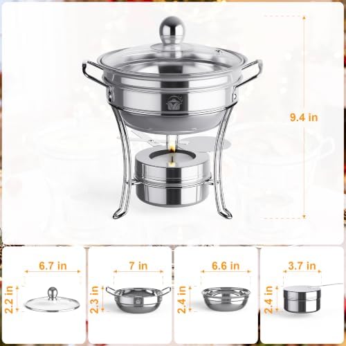 1QT Mini Chafing Dishes for Buffet, 4 Pack Food Warmers for Parties, alternate view 2