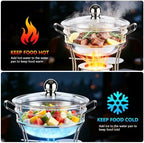 1QT Mini Chafing Dishes for Buffet, 4 Pack Food Warmers for Parties, alternate view 4