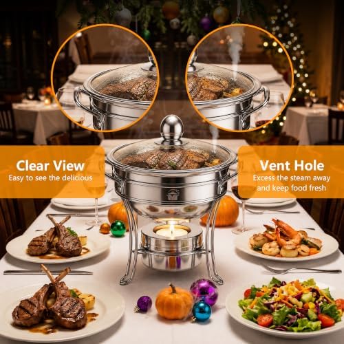 1QT Mini Chafing Dishes for Buffet, 4 Pack Food Warmers for Parties, alternate view 5