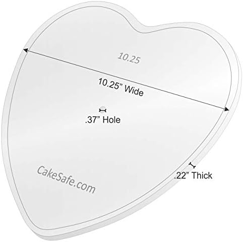 2-10.25” Heart Shaped Clear 1⁄4” Acrylic Disks - Perfect Icing Tool to Smooth the Buttercream on Your Cakes, alternate view 3