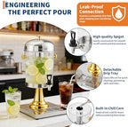 2.2 Gallon Commercial Drink Dispenser with Ice Core, Gold in Gold, alternate view 4