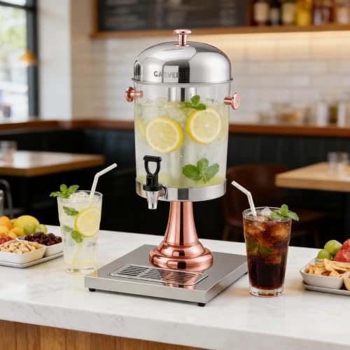2.2 Gallon Commercial Drink Dispenser with Ice Core, Rose Gold, alternate view 2