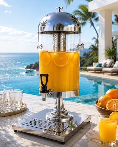 2.2 Gallon Drink Dispensers for parties with Thick Stainless Steel Base