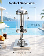 2.2 Gallon Drink Dispensers for parties with Thick Stainless Steel Base, alternate view 2