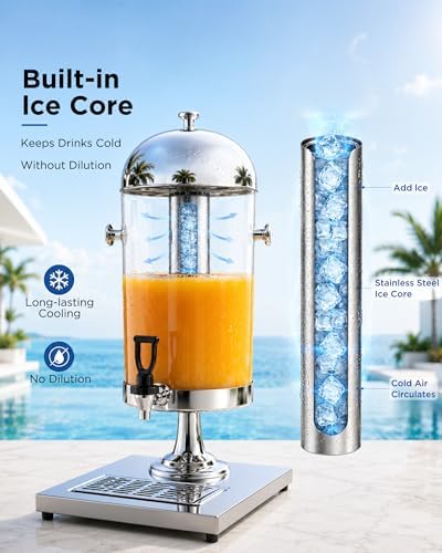 2.2 Gallon Drink Dispensers for parties with Thick Stainless Steel Base, alternate view 3