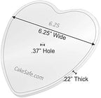 2-6.25” Heart Shaped Clear 1⁄4” Acrylic Disks - Perfect Icing Tool to Smooth the Buttercream on Your Cakes, alternate view 3