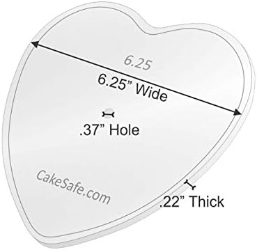 2-6.25” Heart Shaped Clear 1⁄4” Acrylic Disks - Perfect Icing Tool to Smooth the Buttercream on Your Cakes, alternate view 3