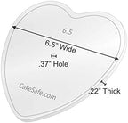 2-6.5” Heart Shaped Clear 1⁄4” Acrylic Disks - Perfect Icing Tool to Smooth the Buttercream on Your Cakes, alternate view 3
